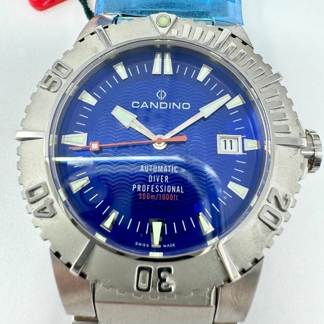 CANDINO SWISS AUTOMATICO 300M PRO DIVER Blu ETA 2824 NUOVI VECCHI STOCK