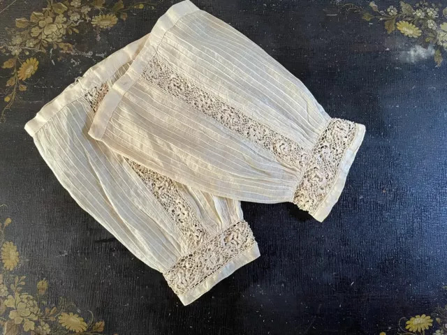 Gorgeous antique Pin Tucked And Irish Crochet Victorian blouse sleeves