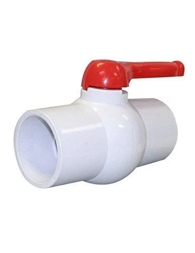 4" Inline PVC Ball Valve - 4-in Single Handle Shut-Off Valves - Slip Solvent