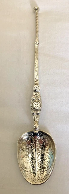 Large Victorian 1899 Solid Silver Coronation Anointing Spoon Clear Assay Marks