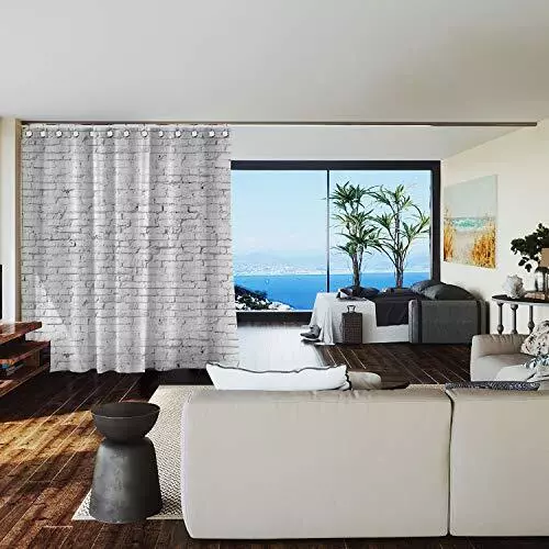 Room Dividers Premium Room Divider Curtain 8ft Tall 5ft Wide White Brick