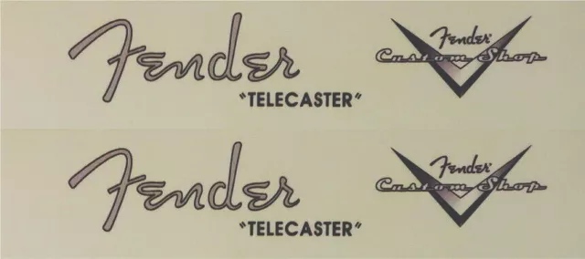 2 (Two) Fender Telecaster Spaghetti - w/custom shop headstock waterslide decals