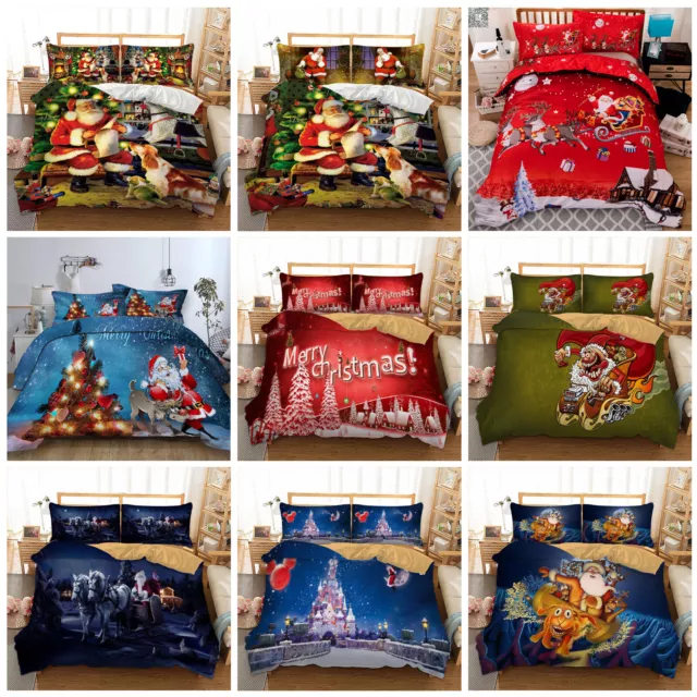 Christmas Gift Quilt/Duvet/Doona Cover Set Single/Double/Queen/King Size Bedding