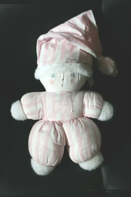 Doudou poupee lutin rose et blanc TARTINE ET CHOCOLAT bonnet avec grelot 20 cm