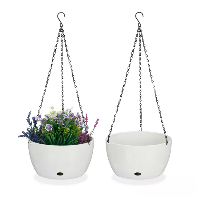 Blumenampel mit Wasserspeicher 2er Set hängende Blumentöpfe Kräutertopf Ampel