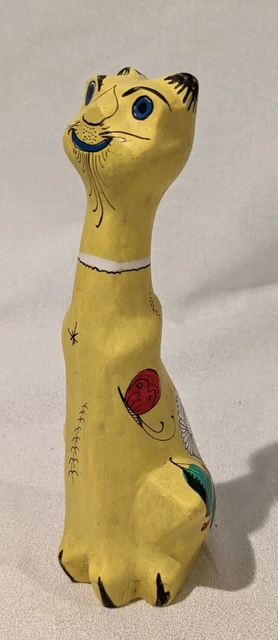 VERRÜCKTE handbemalte moderne Katzenfigur 2