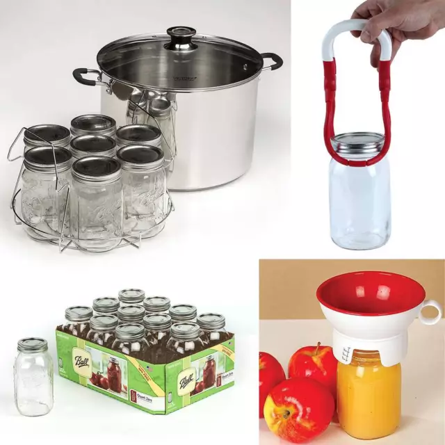 Lehman's Best Water Bath Home Canning Kit Canner Jars Funnel Jar Lifter