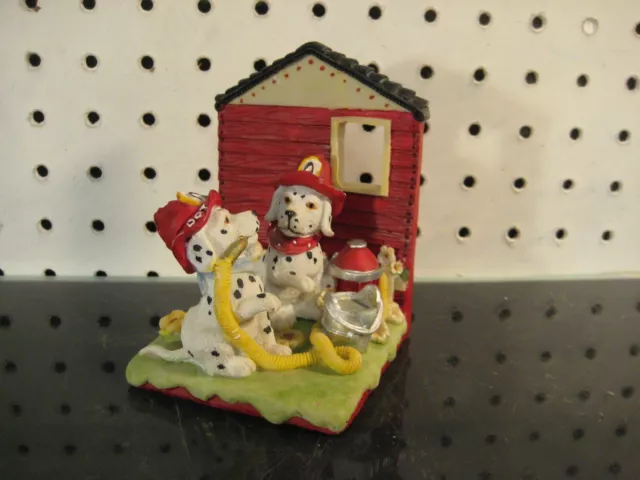 Cast Resin Dalmatian Firehouse Puppies with Hose Cast Resin Figurine