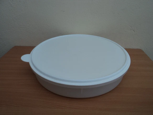 LARRYROO Grande Boîte à Gâteau Blanche Extra Profonde Et Ronde Argentée