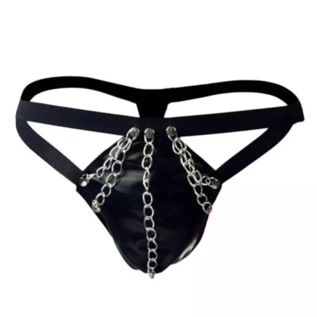 MEN SEXY FAUX Leather Ring Thong Underwear Brief,G-String Underpants ...
