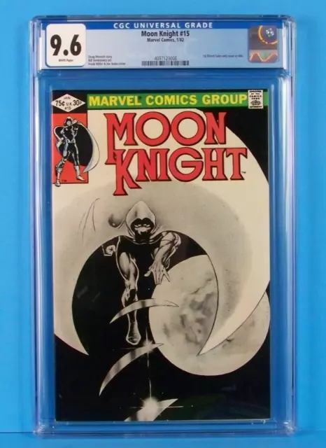 Moon Knight #15  Marvel 1982  Frank Miller Cover art  CGC 9.6 NM+