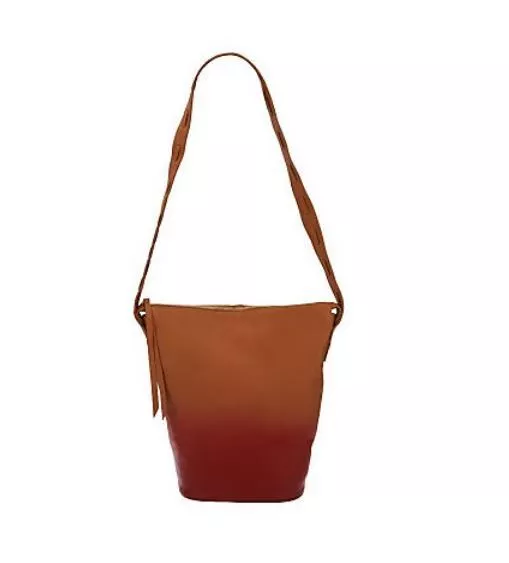 Kelsi Dagger Avery Dip-Dyed Long Shoulder Bucket Bag Camel/Poppy 2