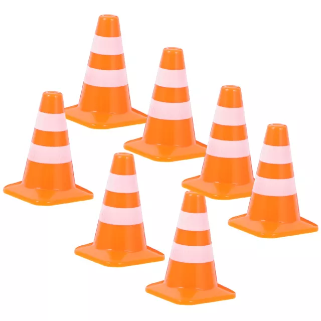 7Pcs Miniature Traffic Cones Roadblock Sign Miniature Toys for Kids-FI