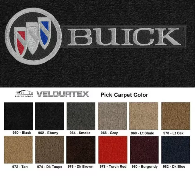 Lloyd Mats Velourtex Buick Skylark Shield & Word Front Floor Mats (1964-1998)