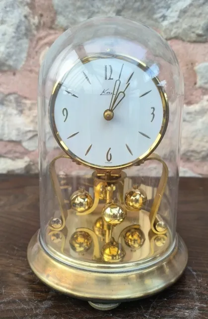 Nice Vintage KIEN Torsion Mantel Clock German Anniversary 1970 4 Ball Pendulum
