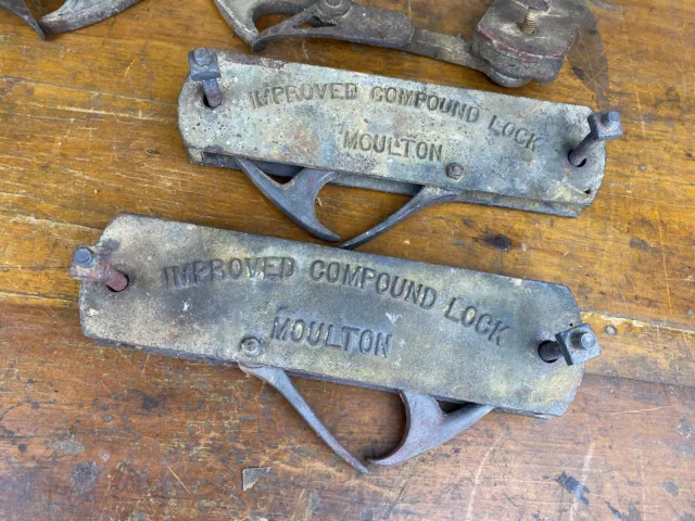 Pair Vintage MOULTON Improved Compound Ladder Locks, Working Condition