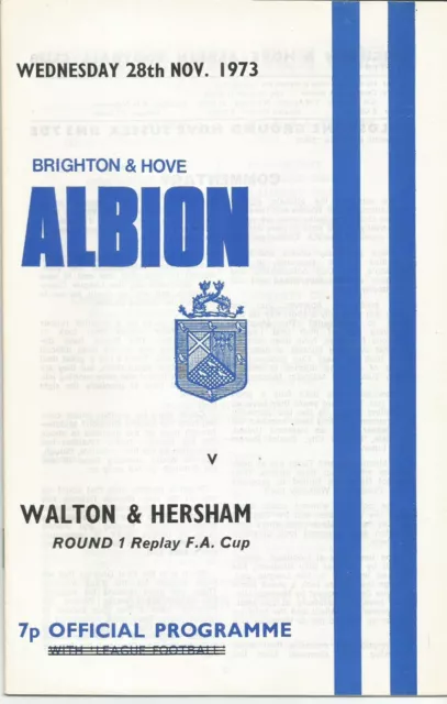 1973/74 Brighton & Hove Albion v Walton & Hersham FA Cup