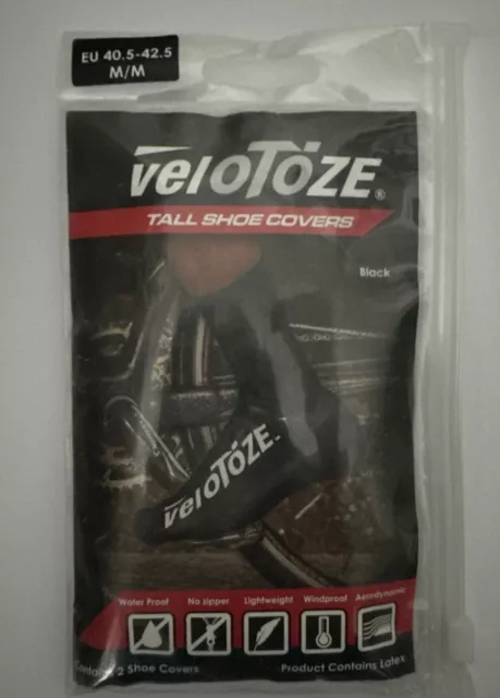 VeloToze Shoe Cover Waterproof Overshoes Long Tall BLACK