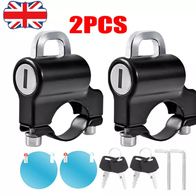 2X Helmet Lock Anti-Theft Padlock Universal fit Motorbike Motorcycle Handlebar～