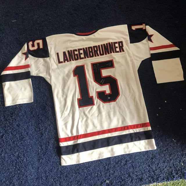 Jamie Langenbrunner #15 Signed Team USA Hockey Jersey (A.P.E. COA)