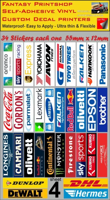 Slot Car Building Barrier Trackside Scalextric Stickers Decals x 34 - sheet 4