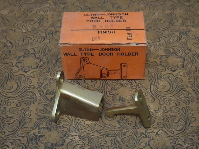 Glynn Johnson Wall Type Door Holder W40X - Brass Finish US4 - NOS, Vintage Ξ