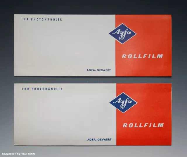 2 x Tüten Agfa ROLLFILM für Negative um 1958