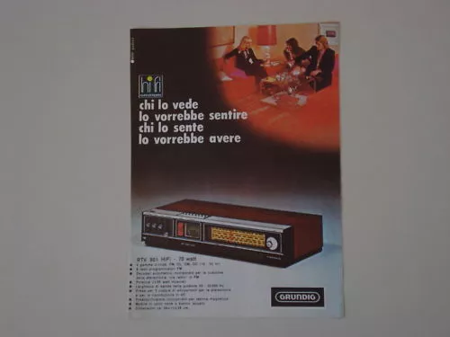 advertising Pubblicità 1974 HI-FI GRUNDIG RTV 901