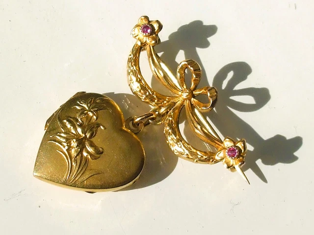 Broche Pendentif Ancienne étoile Avec Strass Vert - Modèle B3729 - Occasion Bon état - Style Vintage