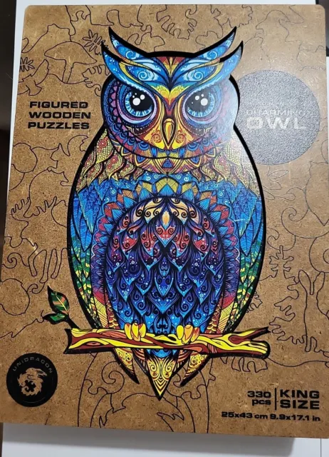 Unidragon Wooden Jigsaw Puzzles Charming Owl  King Size 330 Pieces