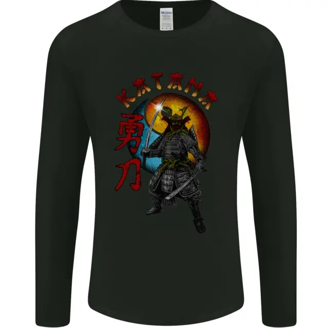 Kanata Giapponese Warrior Samurai Mma da Uomo Manica Lunga T-Shirt
