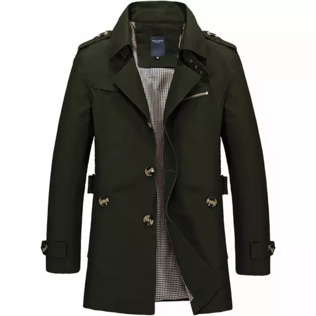 New Fashion Men's Winter Slim Stylish Trench Coat Long Jacket Overcoat Outwear 3