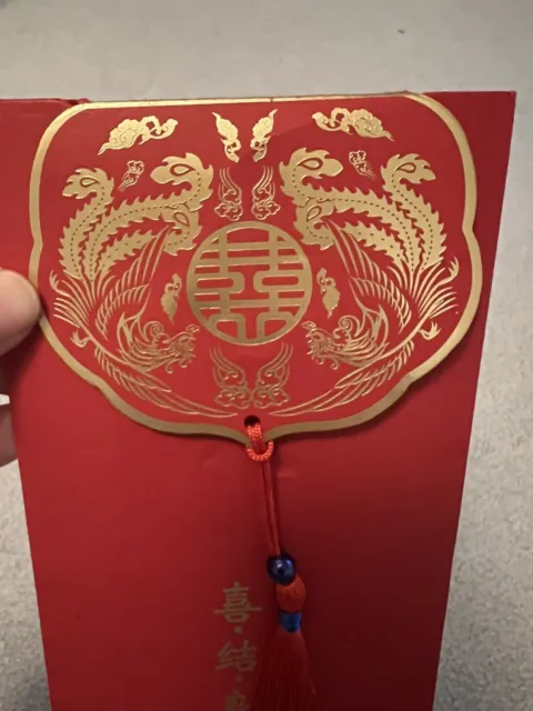 Chinese Red Lucky Money New Year Wedding Double Happiness Card Envelopes via UK