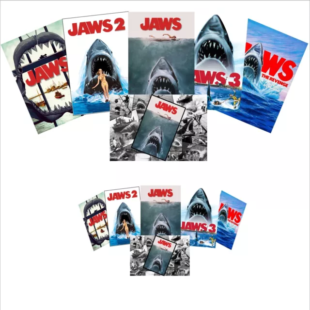 METAL Jaws Movie Posters Tin Aluminum Door Wall Art Film Room Man Cave Multi