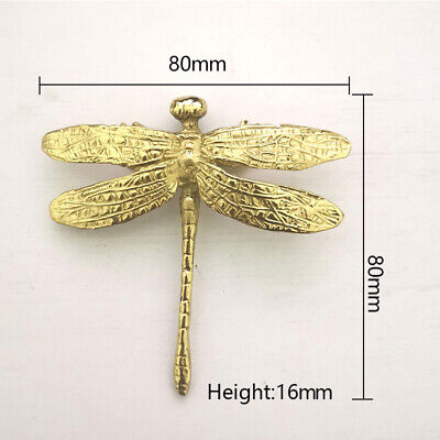 Dragonfly Shape Brass Knob Cabinet Door Handles Pulls Drawer Home Supplies 3
