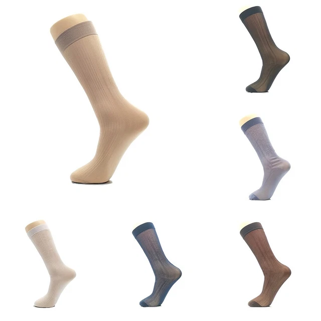 Chaussettes Robe Côtelé Bas 12 Paires 45cm Hauteur Respirant Haut Collants