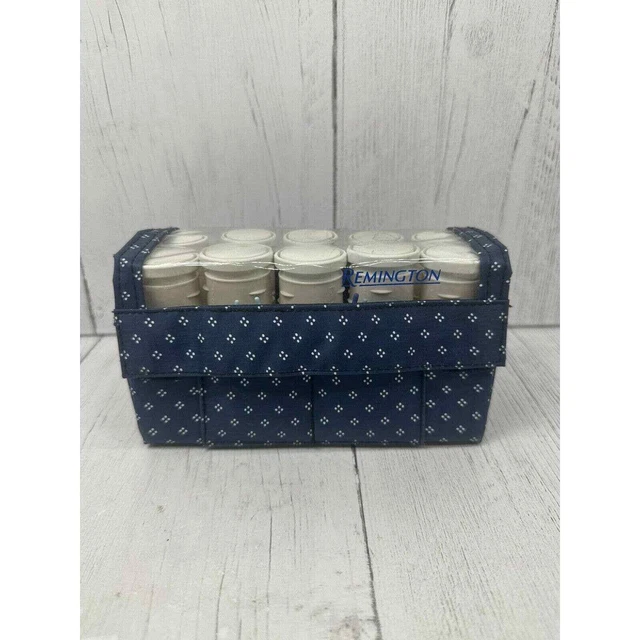 VTG Rollers Hair Curlers Remington Travel Express Set H1012 Pageant Blue Pattern