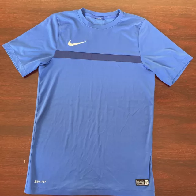 Nike Dri-FIT Authentic Soccer Short Sleeve T-Shirt Youth Size Large Blue