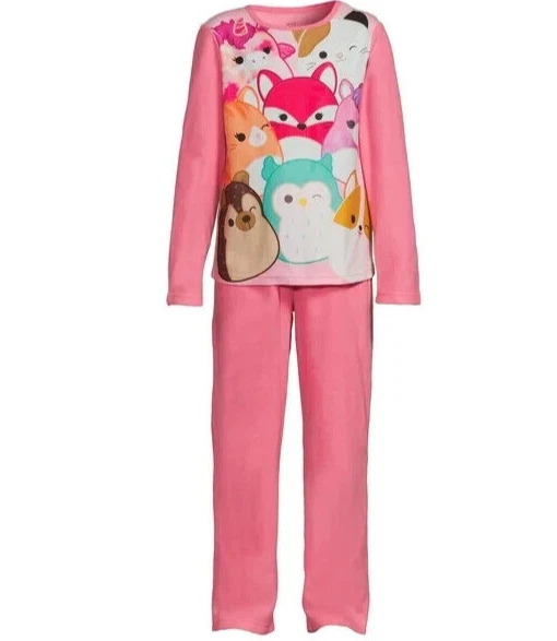 Squishmallows Girls 2 Piece Fleece Pajama Set Medium 7-8 - Pink Color NEW
