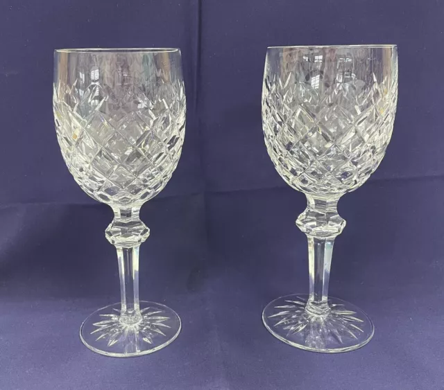Set of 12 WATERFORD Crystal POWERSCOURT 7 5/8" Hock/Water Goblet(s) Ireland