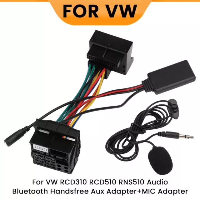 Auto Stereo Radio Bluetooth AUX Adapter+MIC Harness Für VW RCD310 RCD510 RNS510