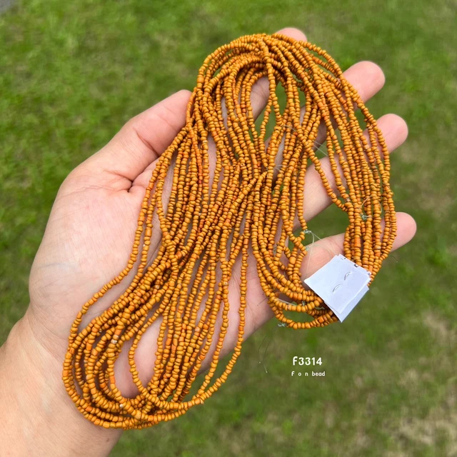 10 Rare Ancient Tiny Orange Indo-Pacific Trade Glass Seed Bead Funan  #F3314