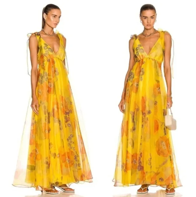 Staud Dandelion Chiffon Maxi Dress