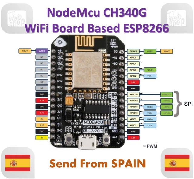 NODEMCU LUA CH340G Wireless Module WIFI Development Board ESP8266 ESP ...