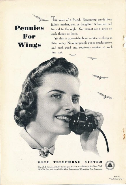 MAGAZINE AD - 1939 - AT&T / Bell System - 