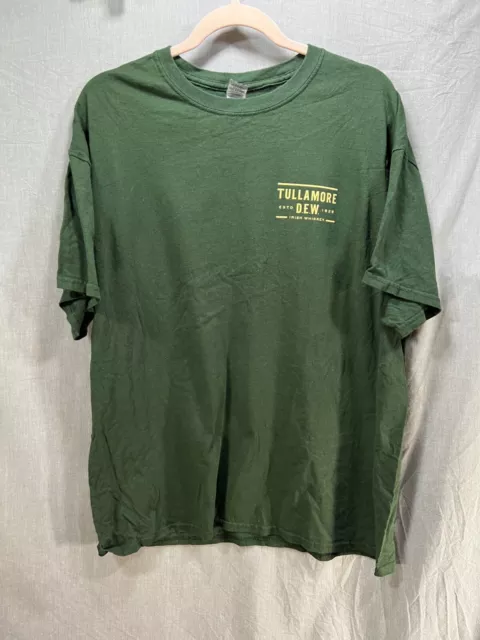 Tullamore Dew Irish Whiskey Shirt Adult XL Green Short Sleeve Tee Mens.