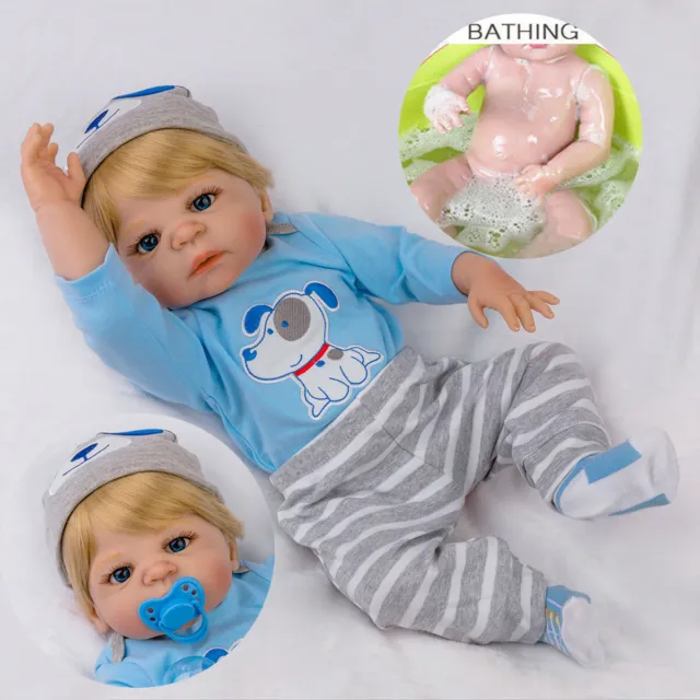 Reborn Baby Dolls Full Body Soft Vinyl Silicone Boy Doll Realistic Newborn Gift