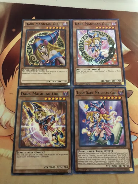 Yugioh Dark Magician Girl 4 Card Set Toon