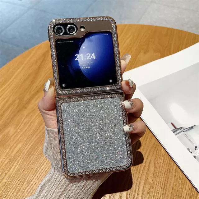 Funda para Samsung Galaxy Z Flip5 Brillo de Diamantes Bumper Tapa Rígida Delgada
