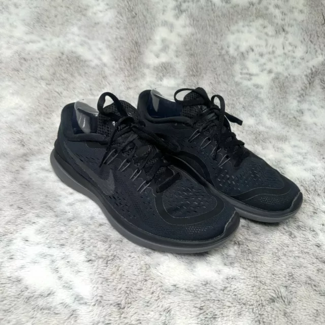 Nike Flex 2017 Run Shoes Womens Size 8.5 Black Gray Running Sneakers 898476-005